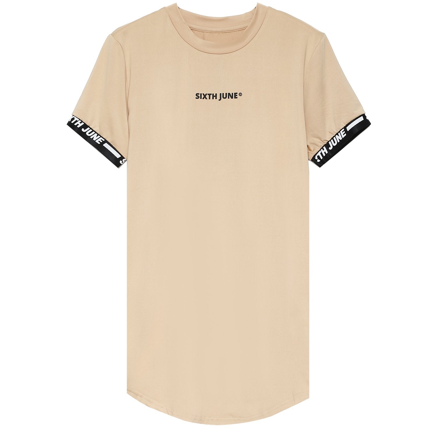 Sixth June - T-shirt moulant logo élastique Beige