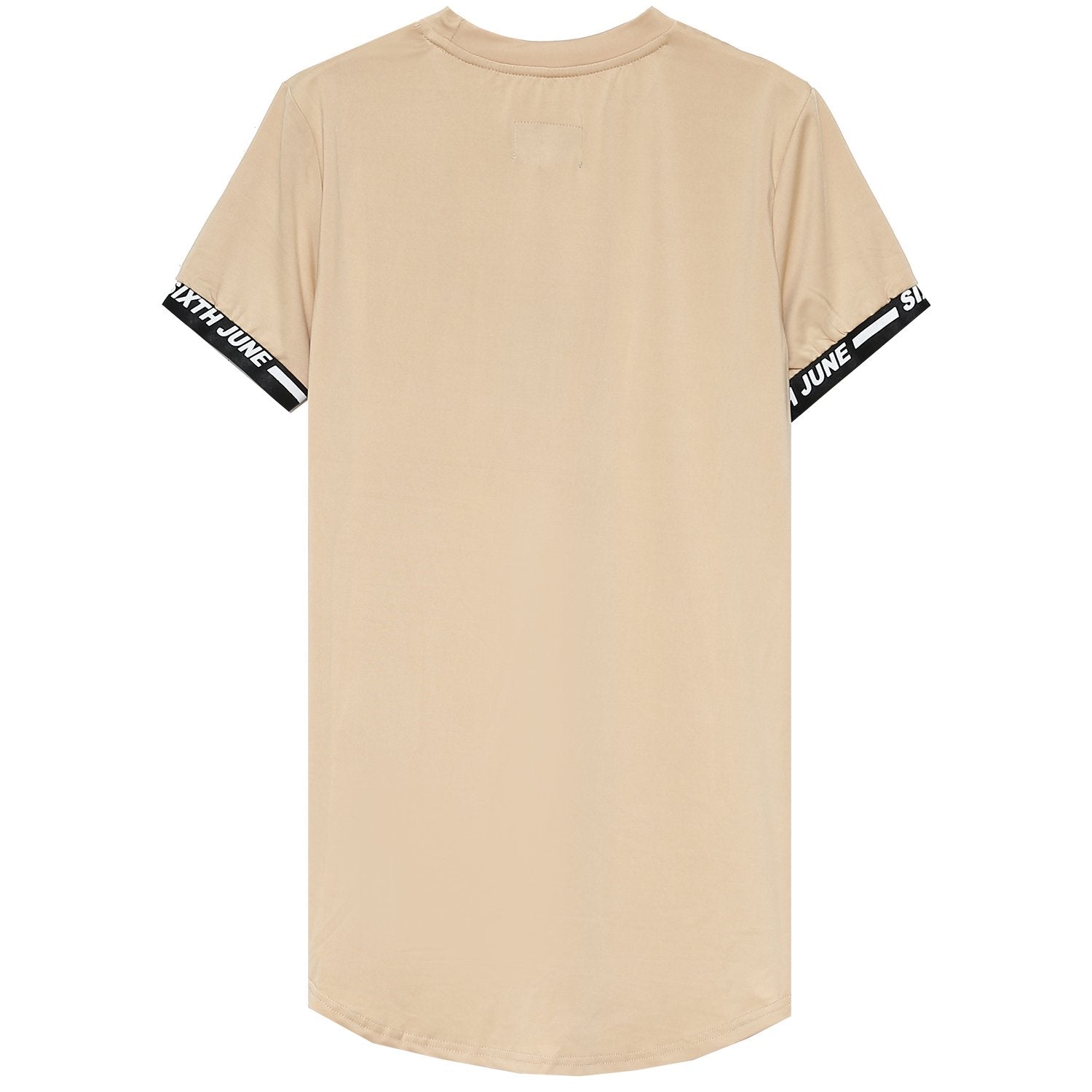 Sixth June - T-shirt moulant logo élastique Beige