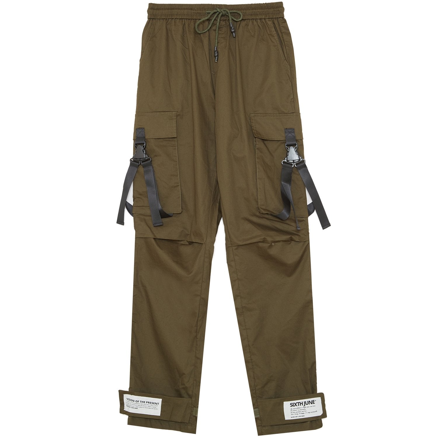 Pantalon cargo sangles Vert kaki