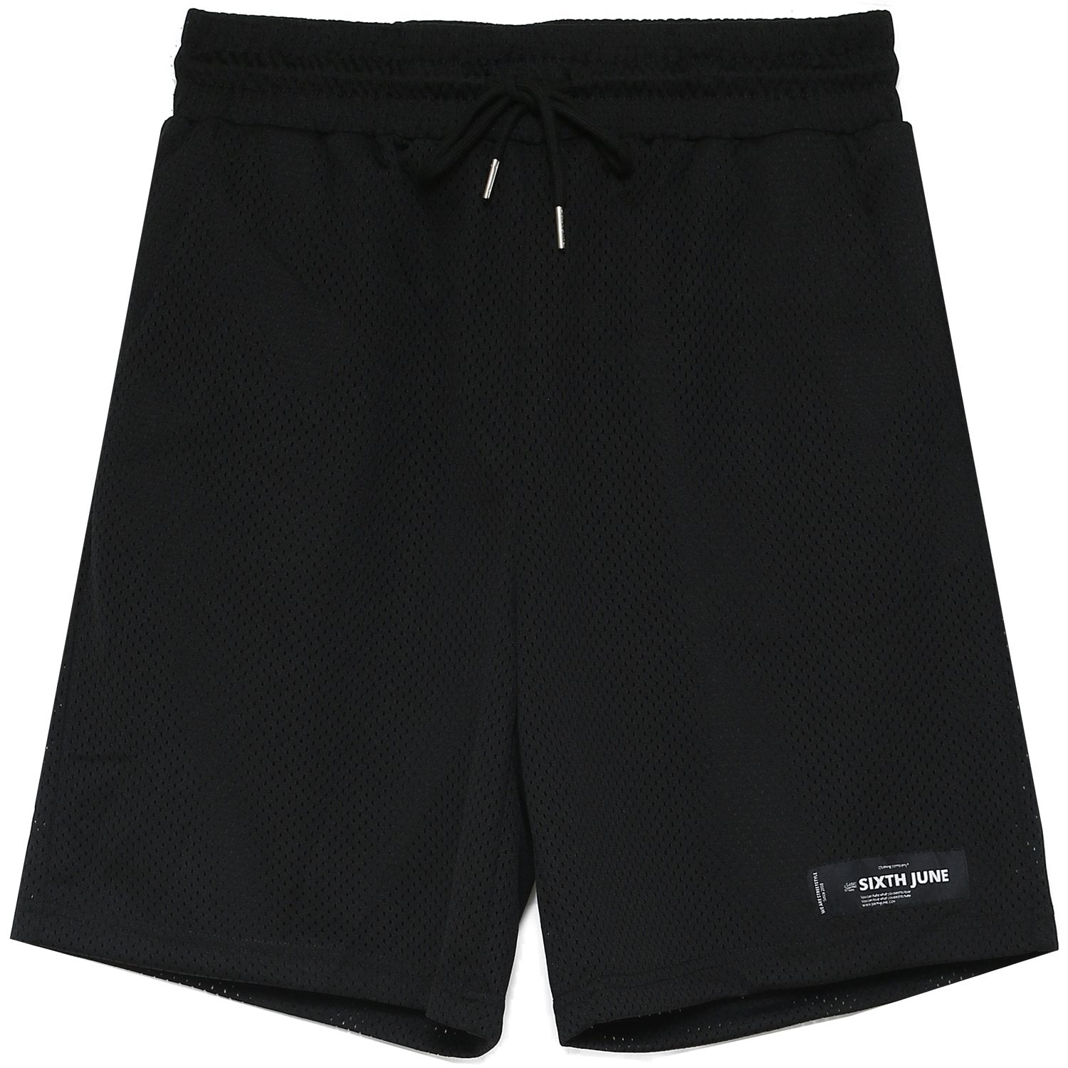 Schwarze Mesh-Shorts mit Logo