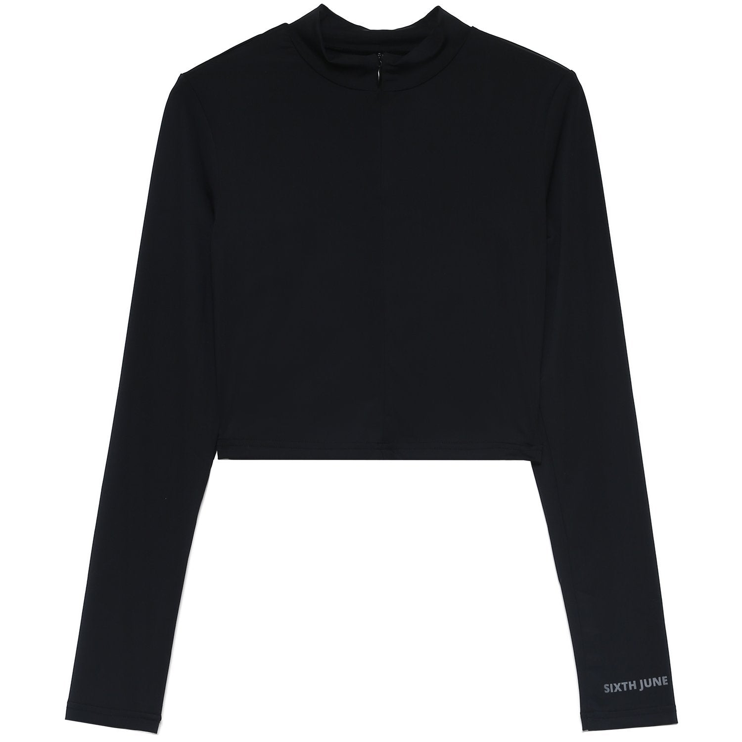 Silky zip crop top black