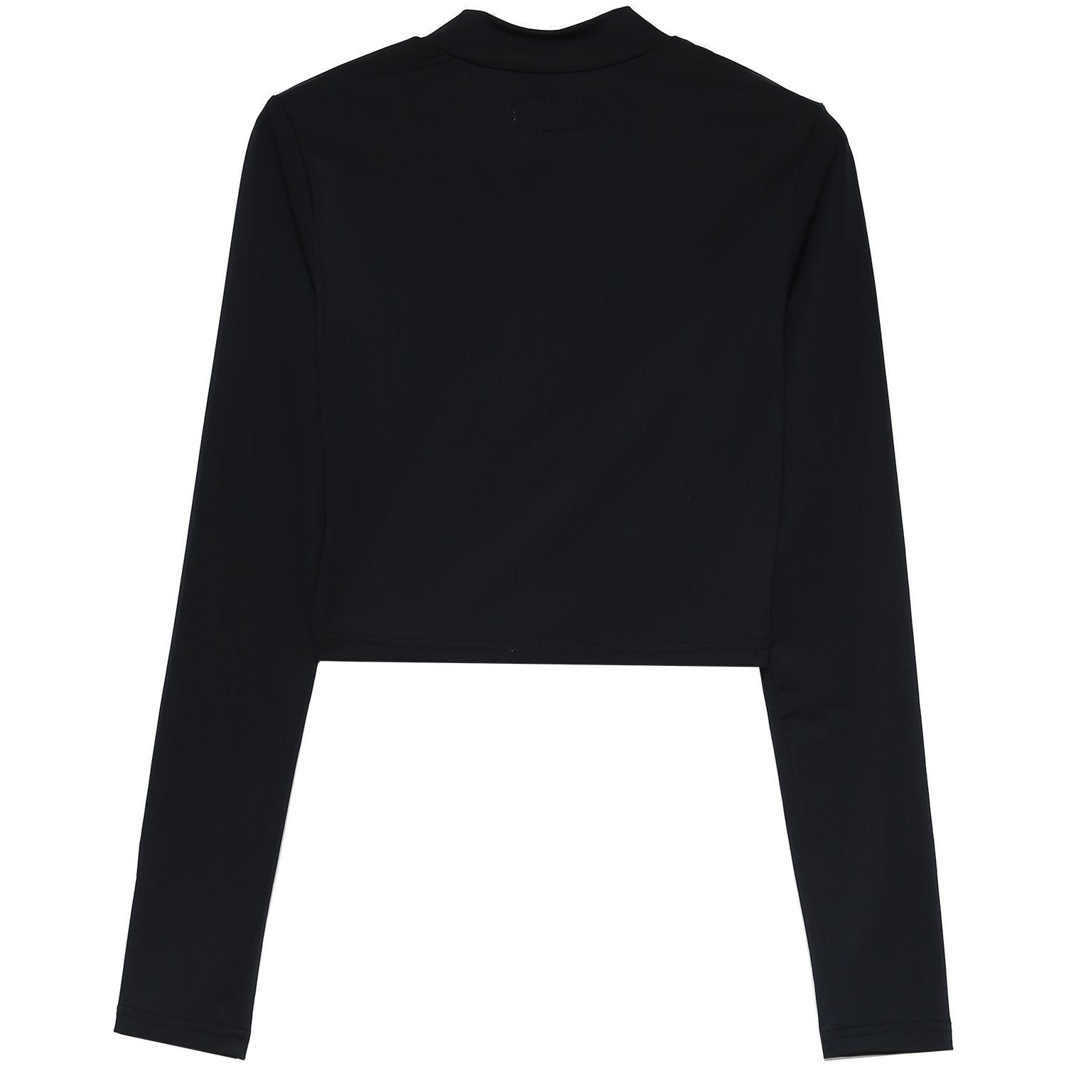 Silky zip crop top black