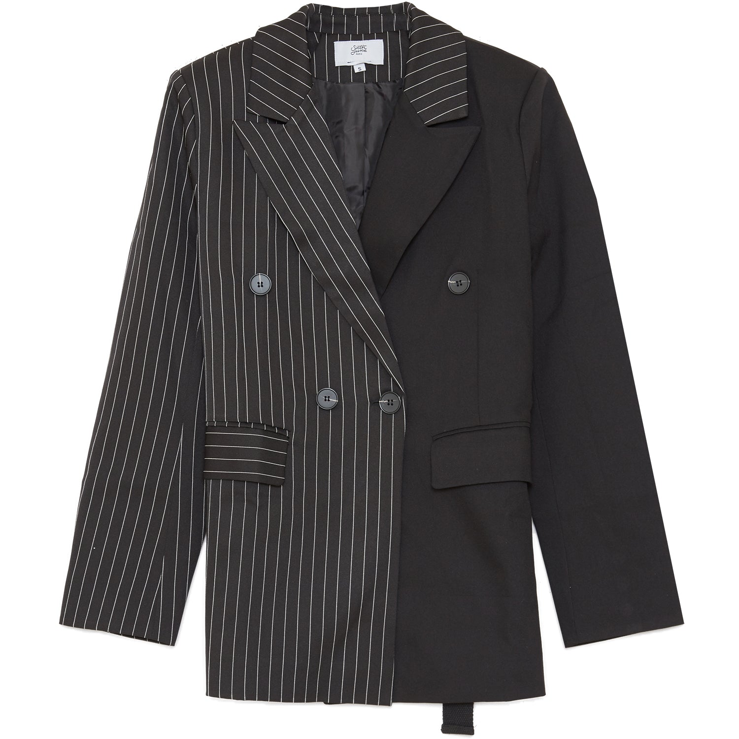 Sixth June - Veste blazer bicolore noir