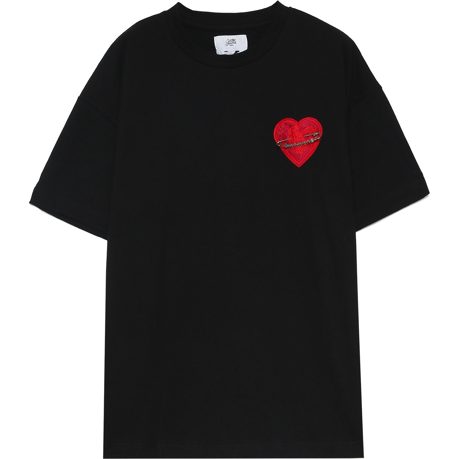 Sixth June - T-shirt coeur brodé Noir
