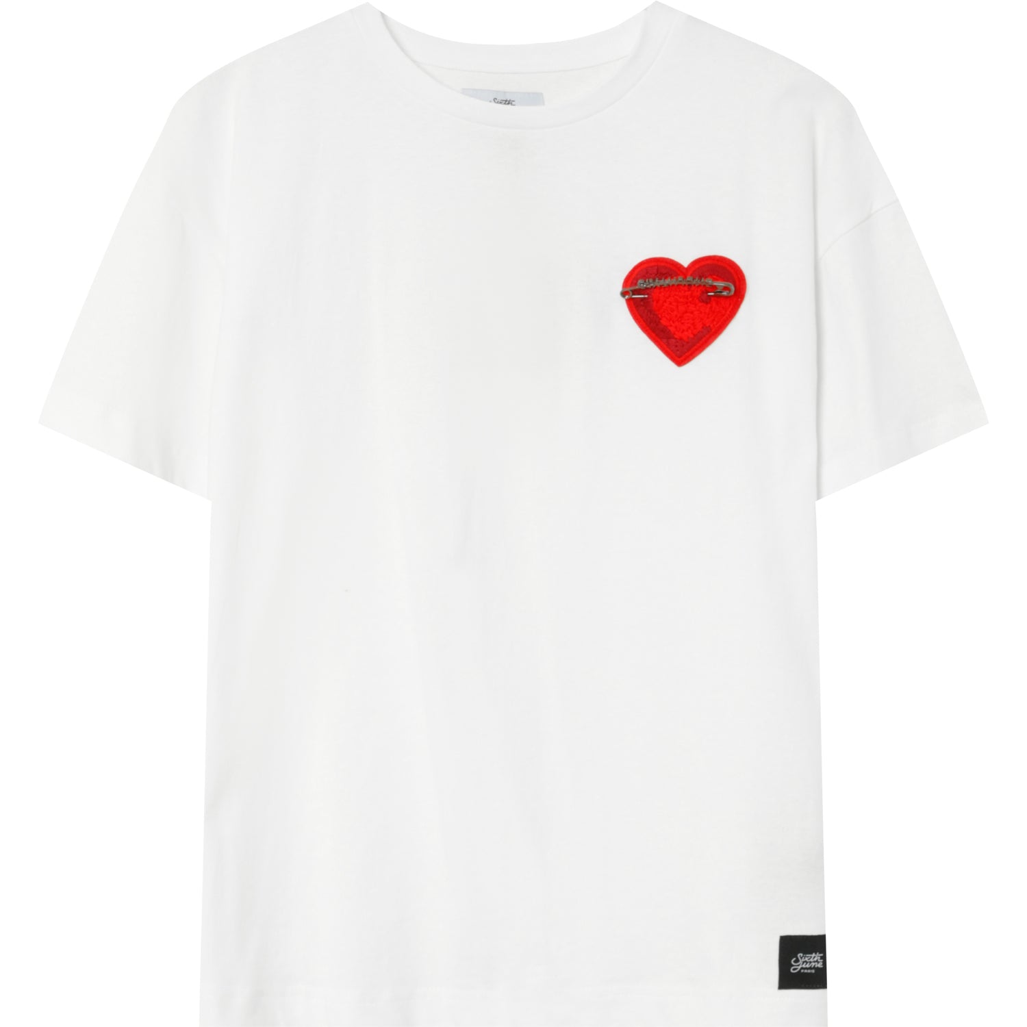Sixth June - T-shirt coeur brodé Blanc