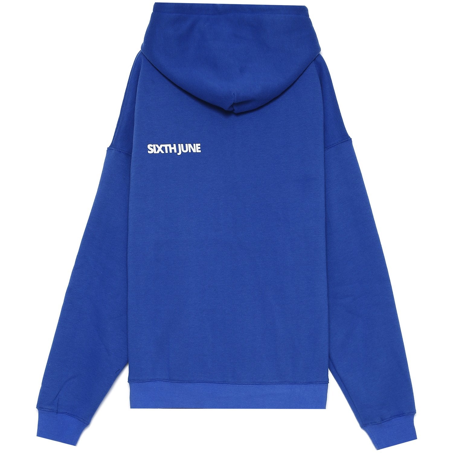 Sixth June - Sweat capuche oversize logo décalé Bleu
