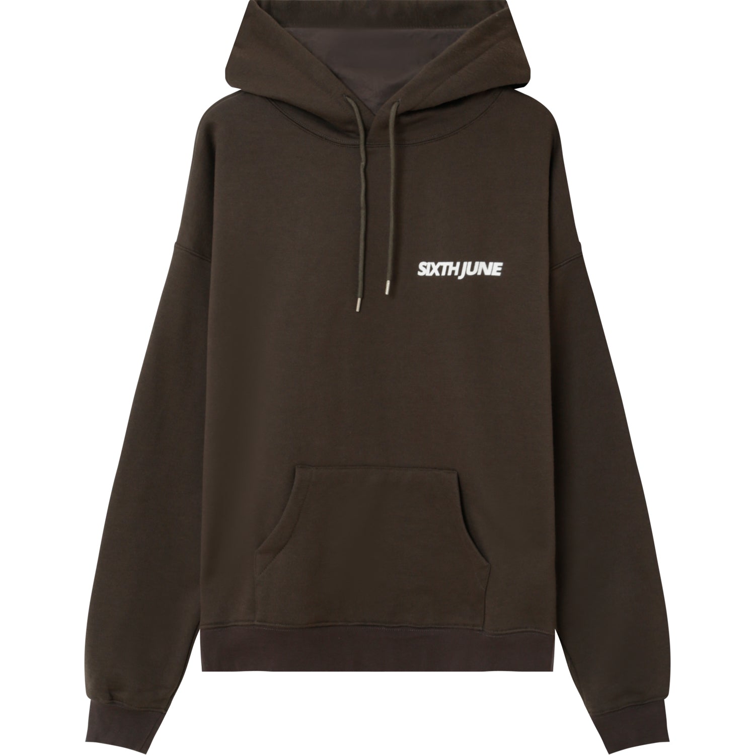 Sixth June - Sweat capuche oversize logo décalé Gris foncé