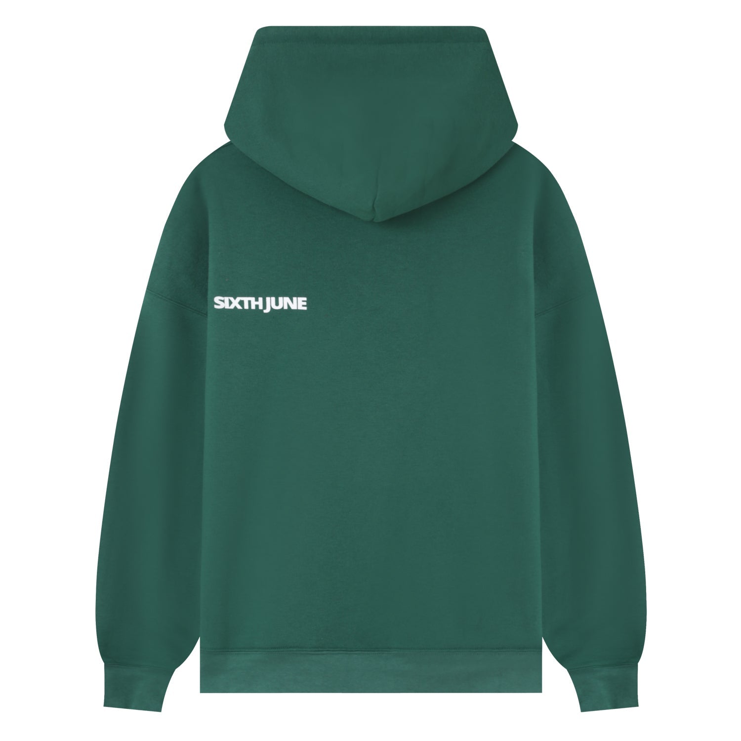 Sixth June - Sweat capuche oversize logo décalé Vert foncé
