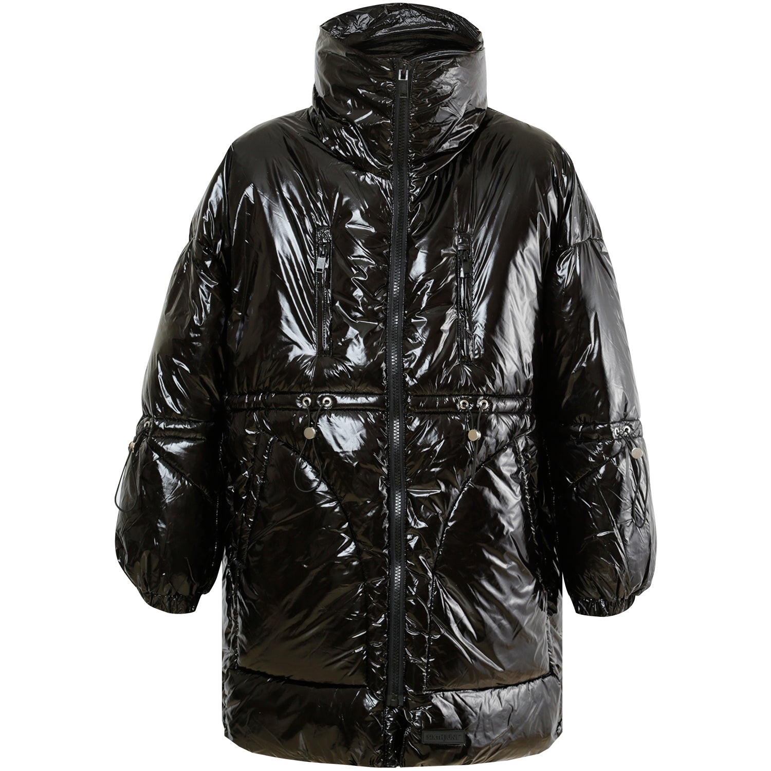 Sixth June - Doudoune longue vinyle Noir