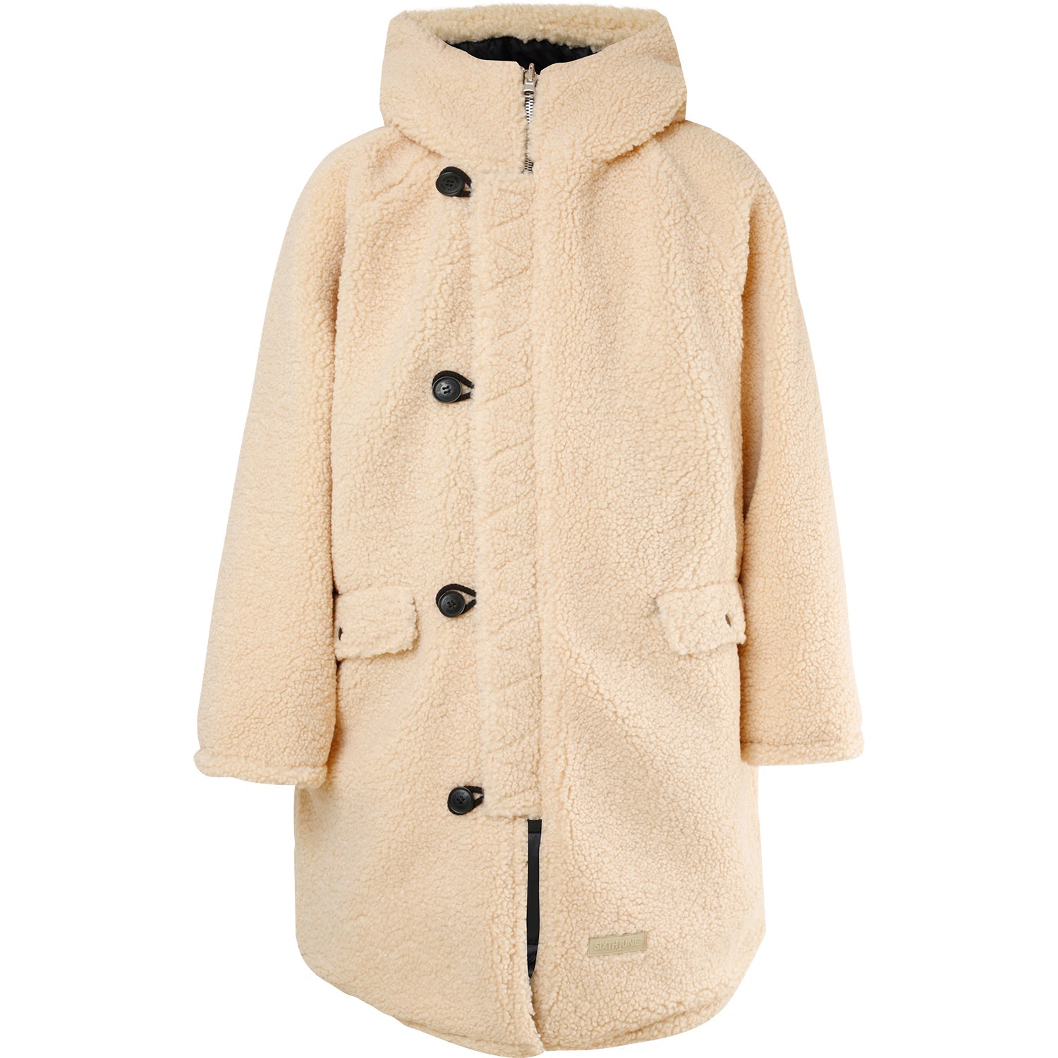 Sixth June - Doudoune longue réversible sherpa Beige