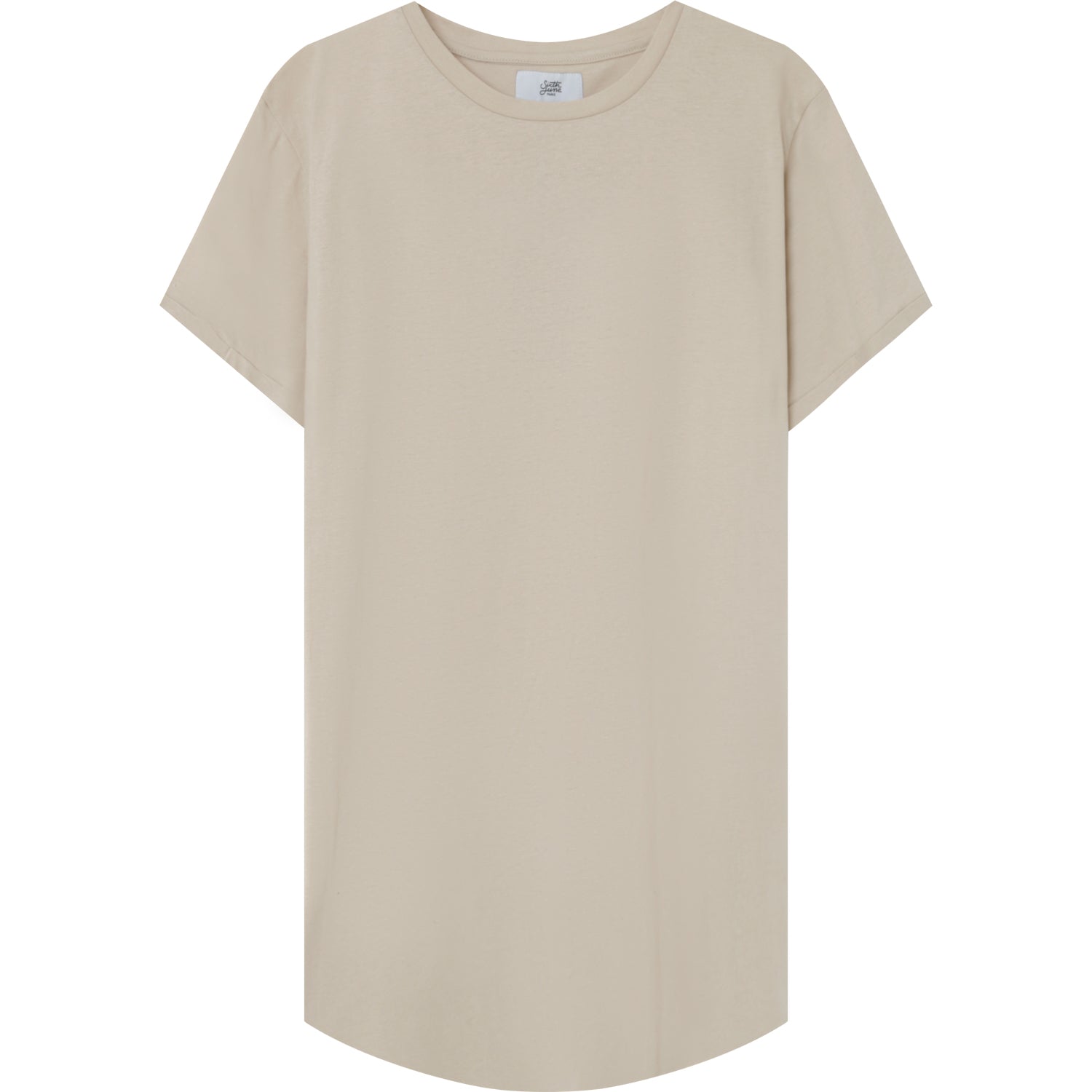 Sixth June - T-shirt bas arrondi long Beige