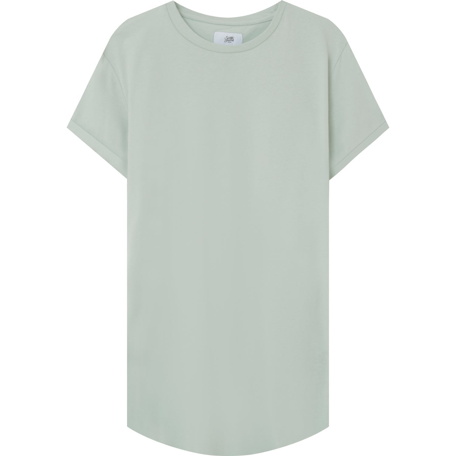 Sixth June - T-shirt bas arrondi long Vert clair