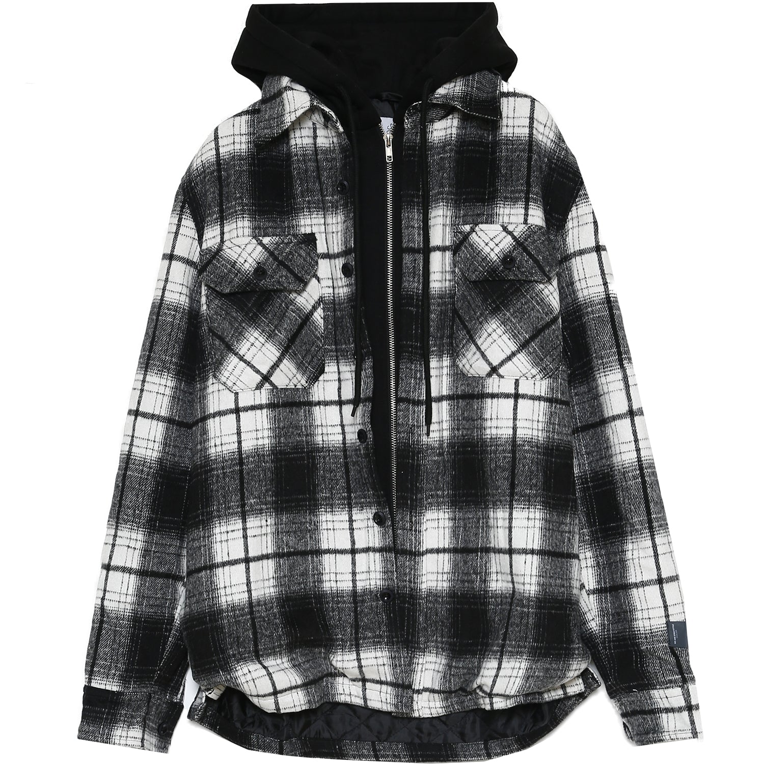 Sixth June - Veste capuche polaire tartan noir