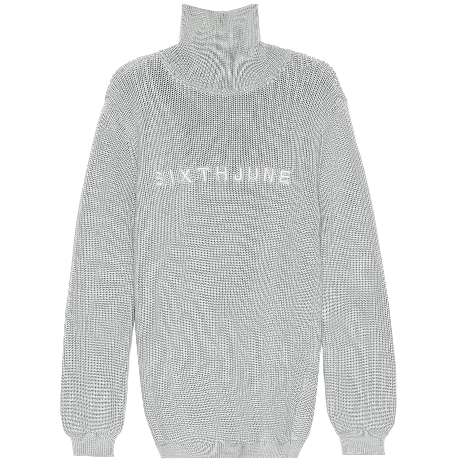 Sixth June - Pull maille col roulé Gris clair