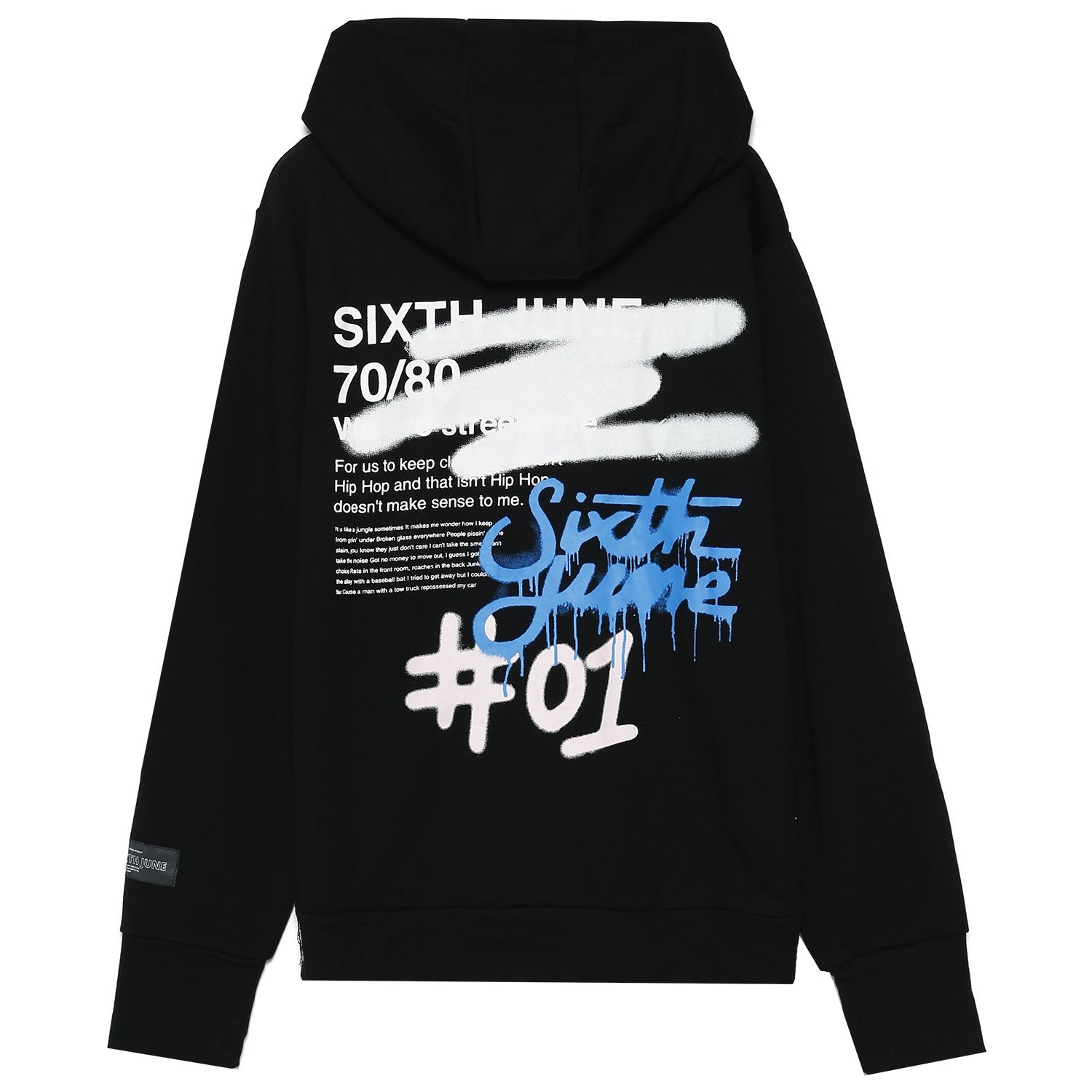 Sixth June - Sweatshirt graffiti arrière Noir