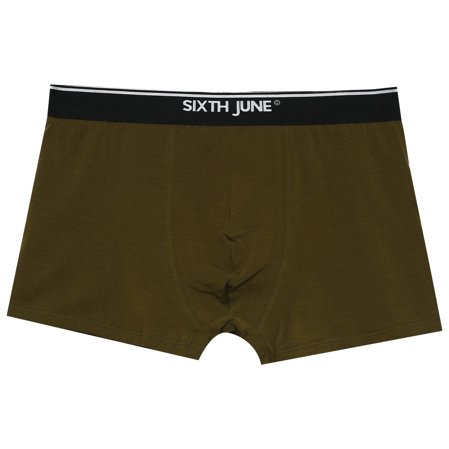 Sixth June - Boxer uni bande Vert kaki
