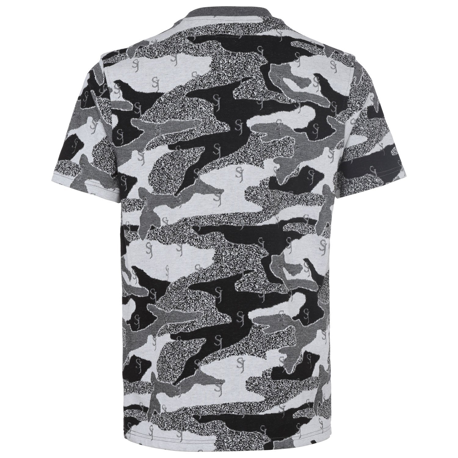Sixth June - T-shirt jacquard camouflage logo Noir