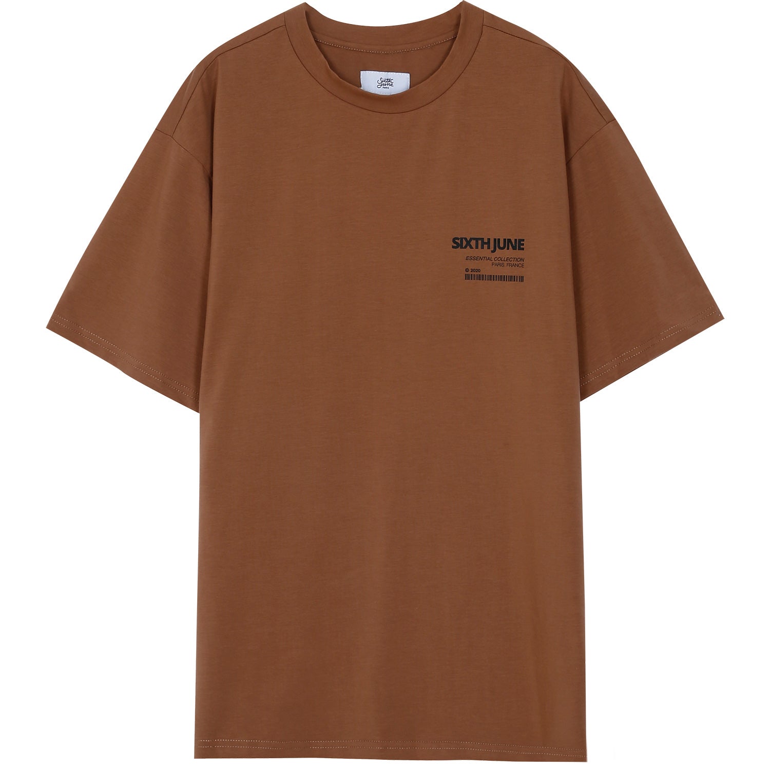 Sixth June - T-shirt barcode Marron