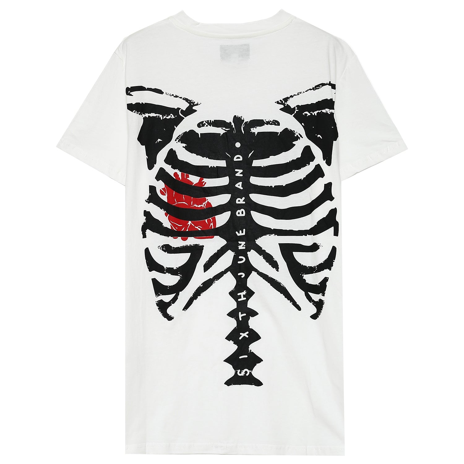 Sixth June - T-shirt squelette arrière Blanc