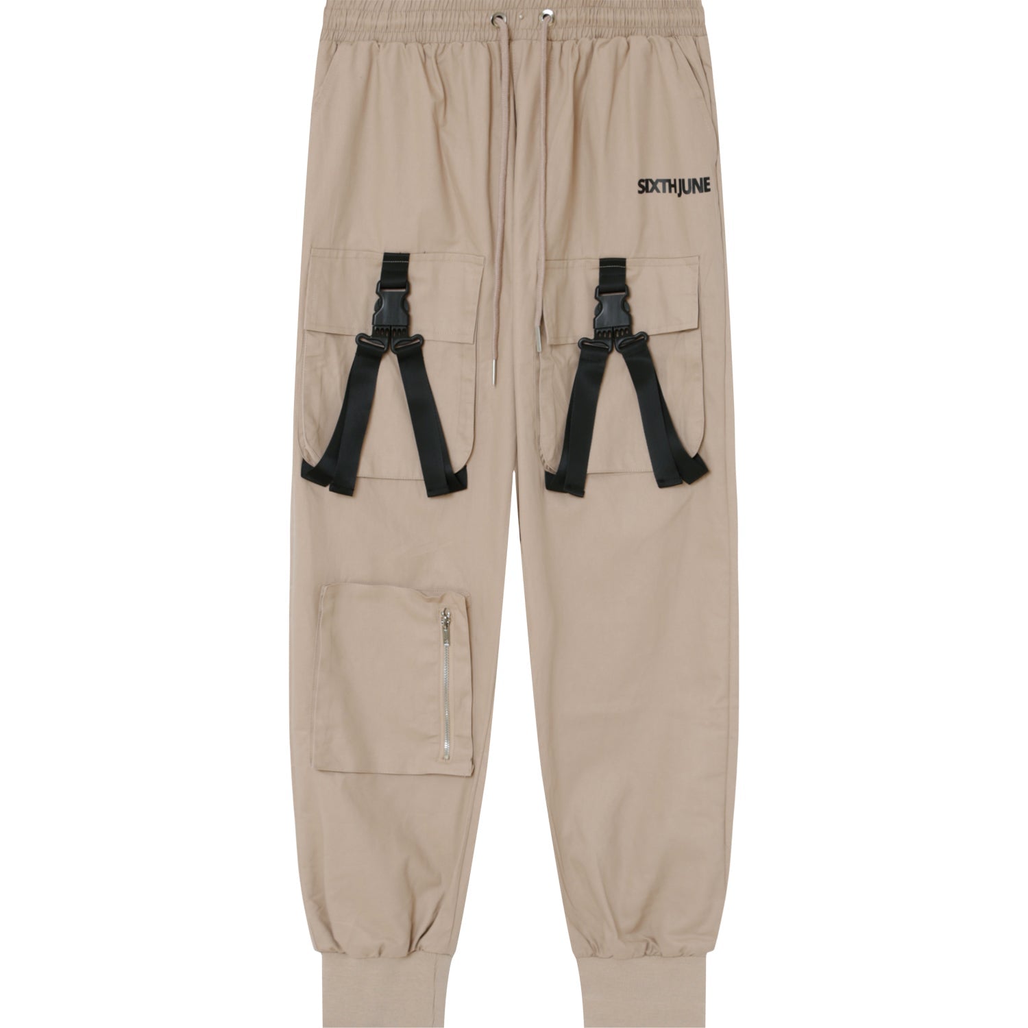 Sixth June - Cargo boucles poches logo Beige foncé