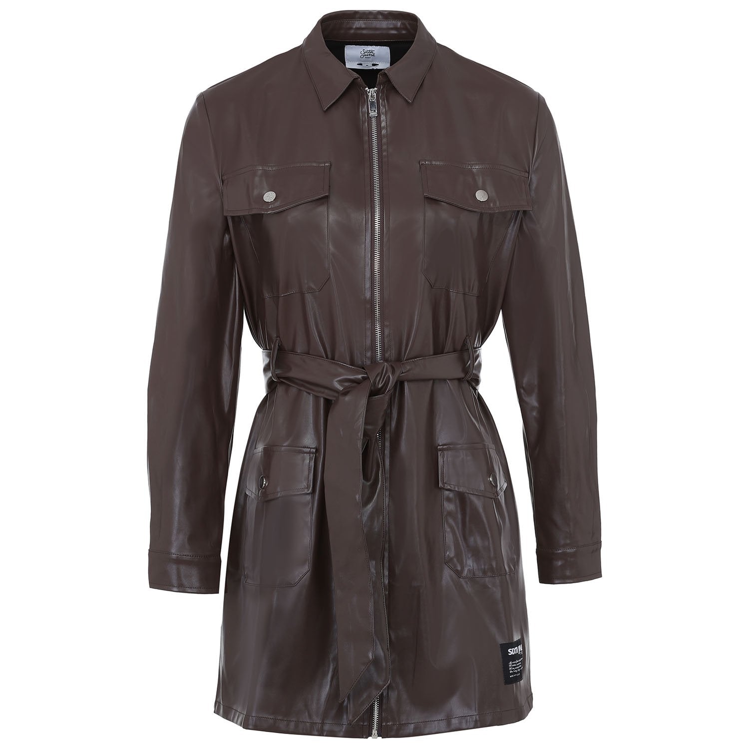 Sixth June - Robe cargo simili cuir marron