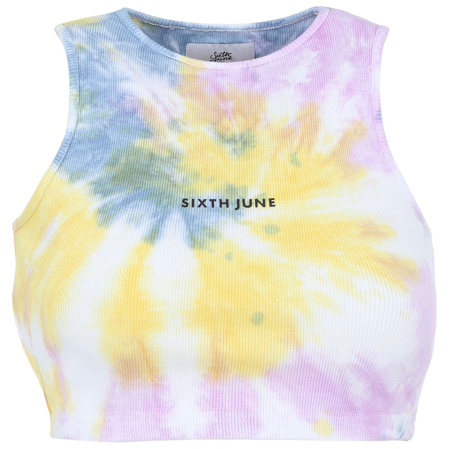 Sixth June - Top court tie dye spiral Bleu