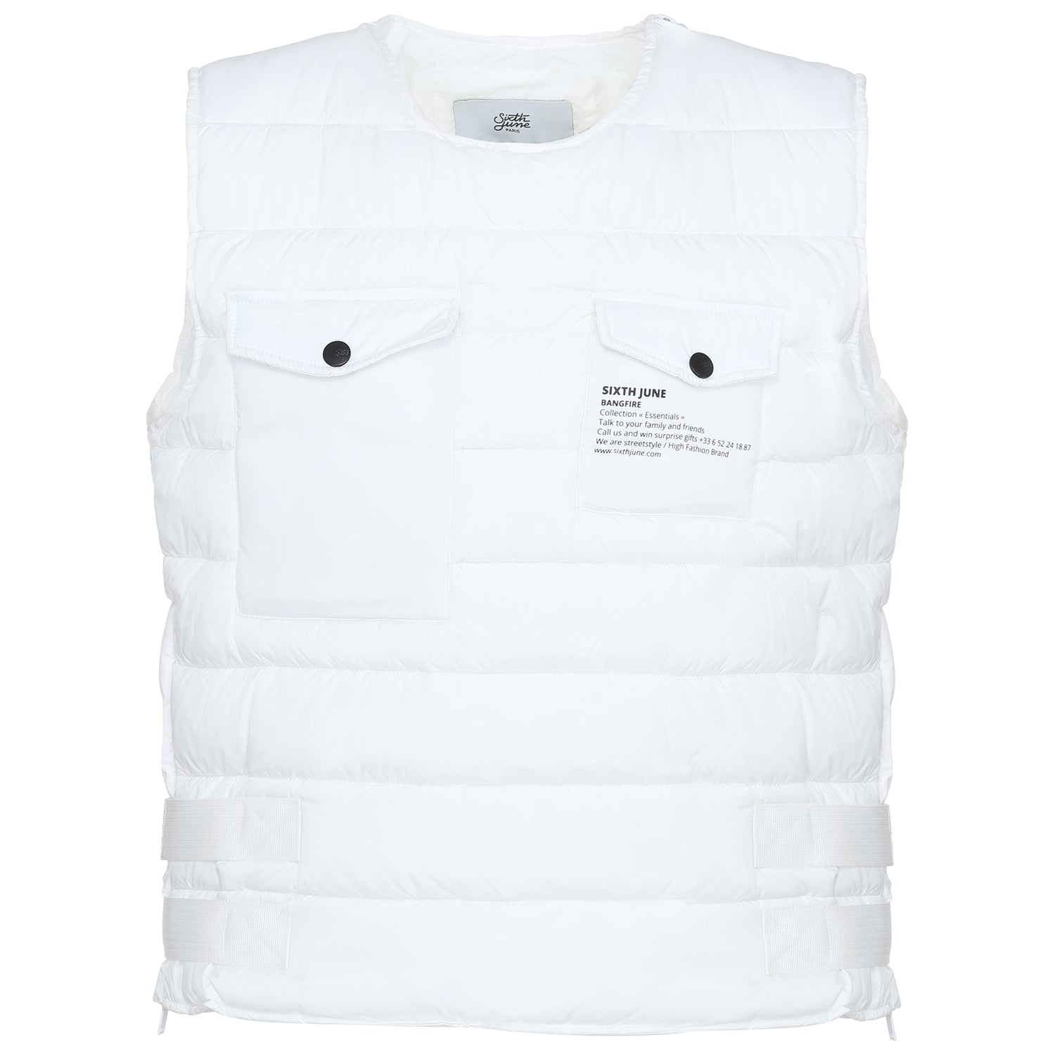 Sixth June - Veste bangfire matelassée sans manches blanc