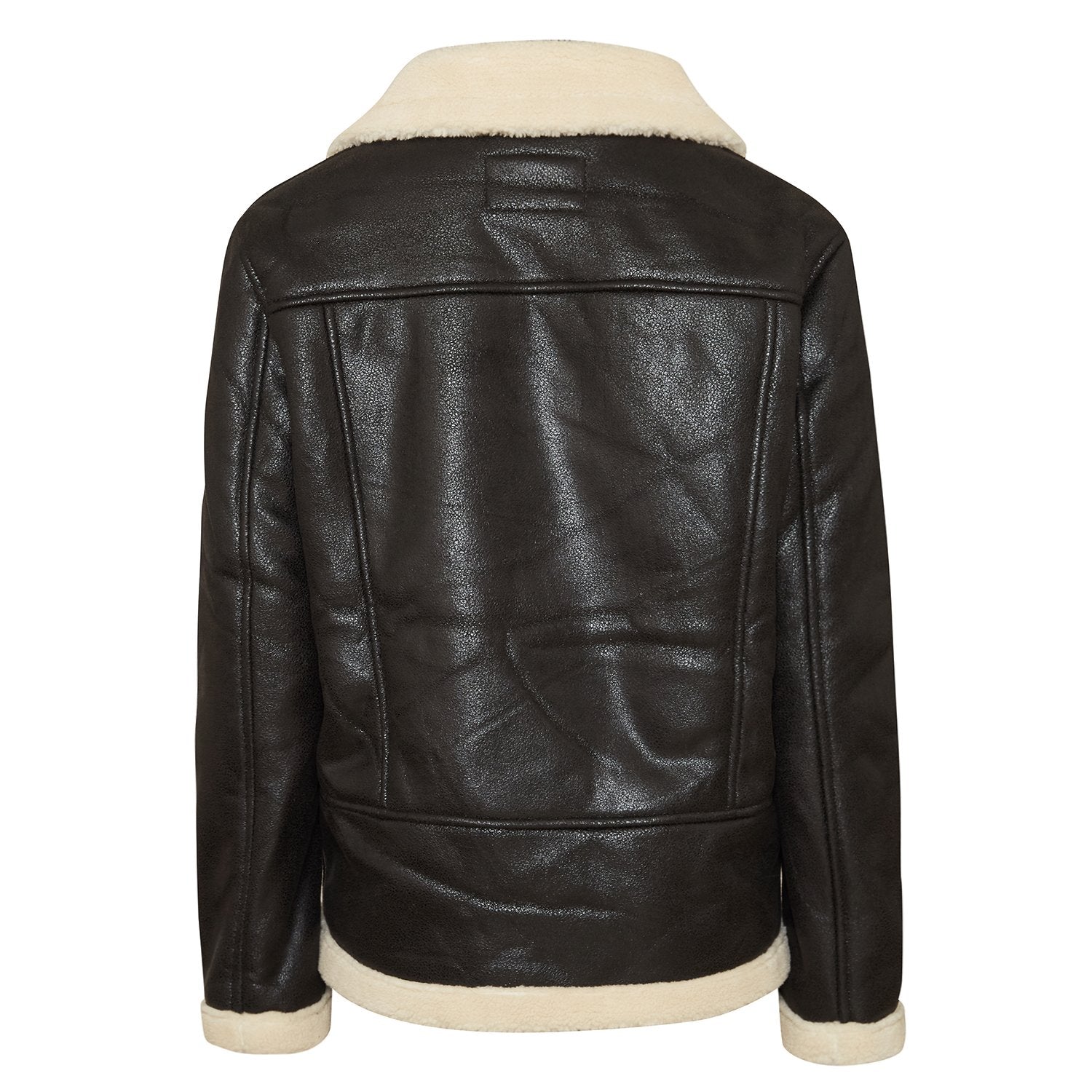 Sherpa zip aviator jacket black