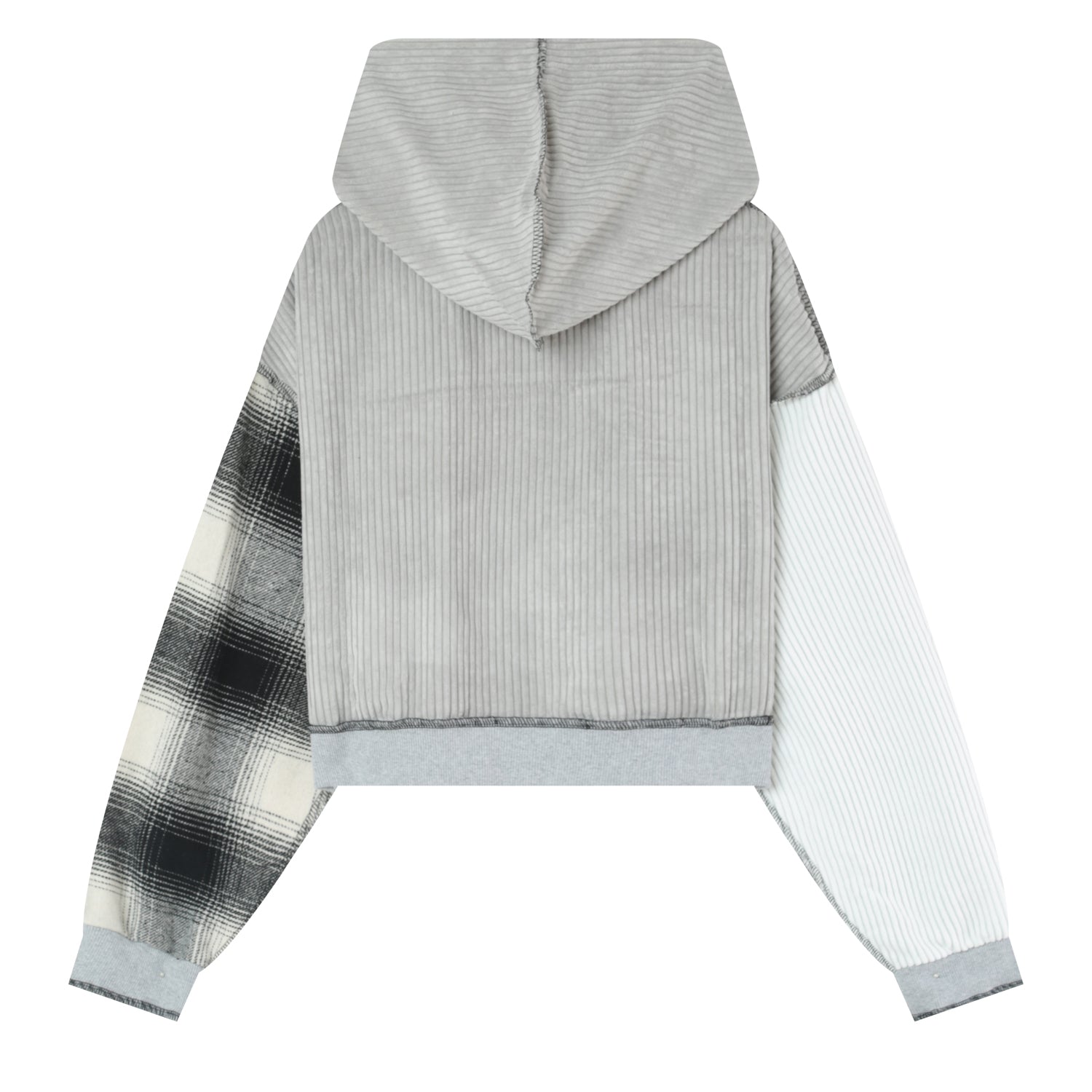 Sixth June - Sweatshirt capuche multi tissus Gris