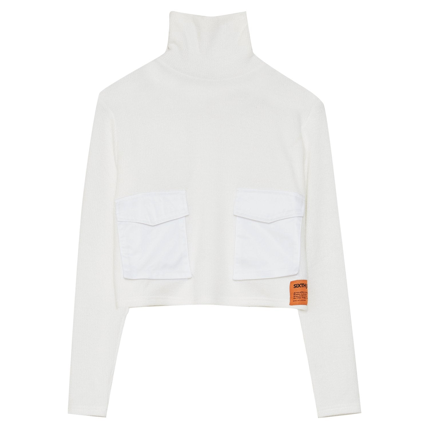 Sixth June - Pull maille court utilitaire blanc