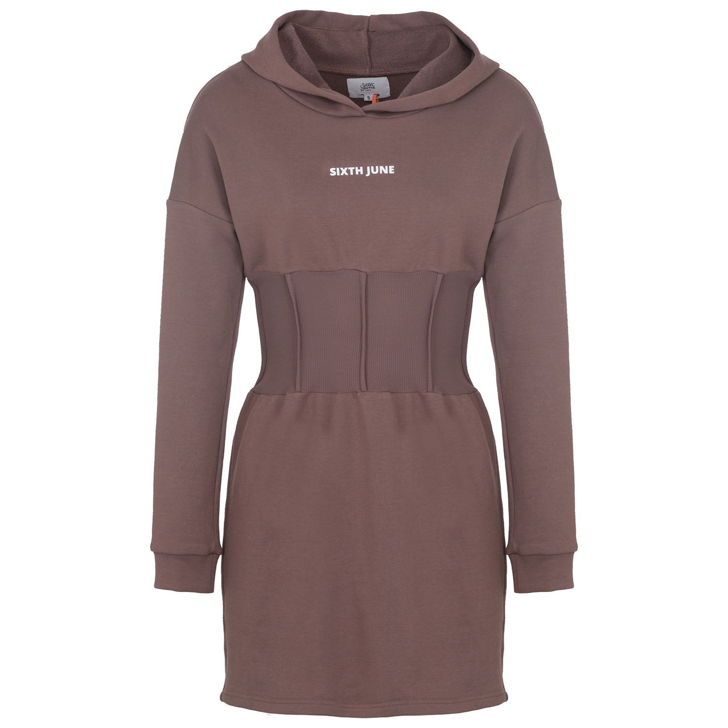Hoodie corset dress brown