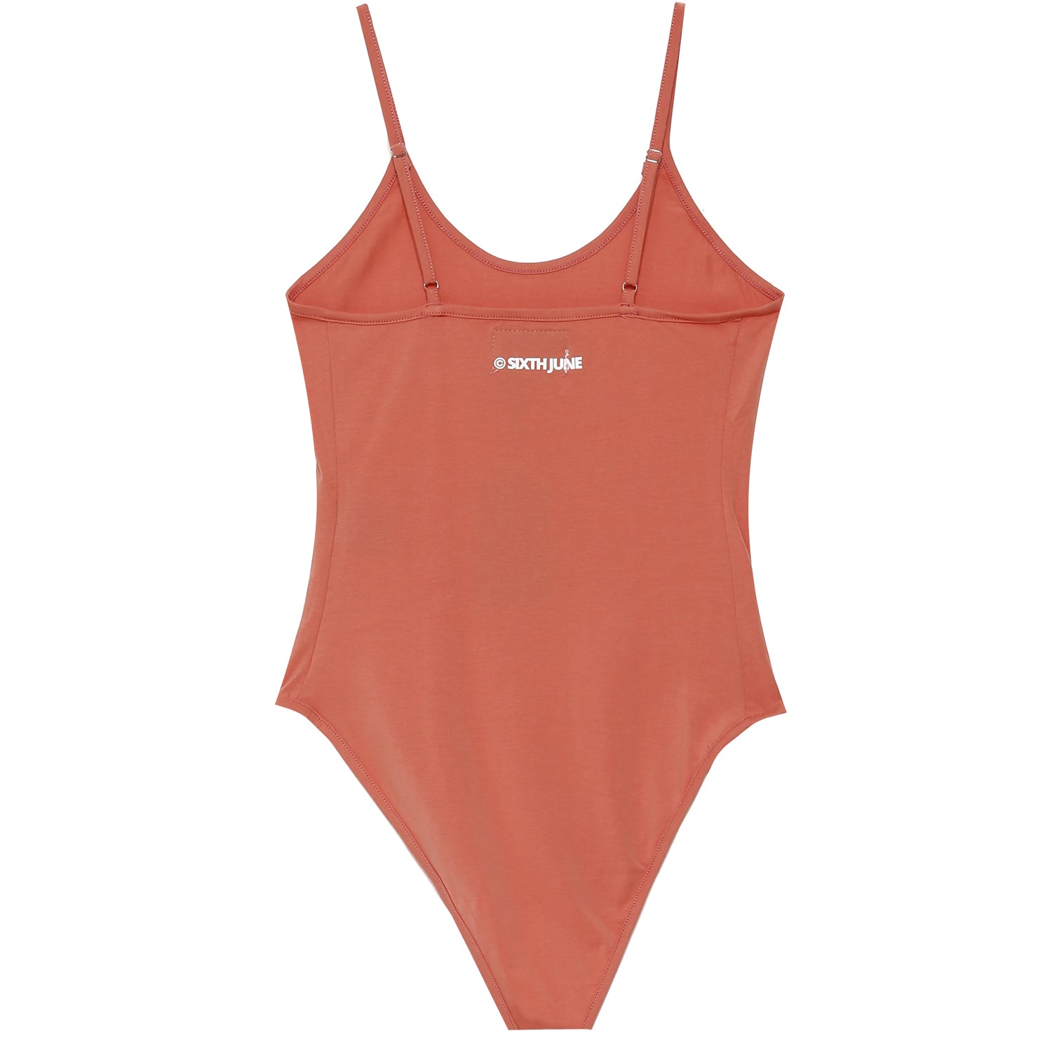Sixth June - Body bretelles logo imprimé Rose