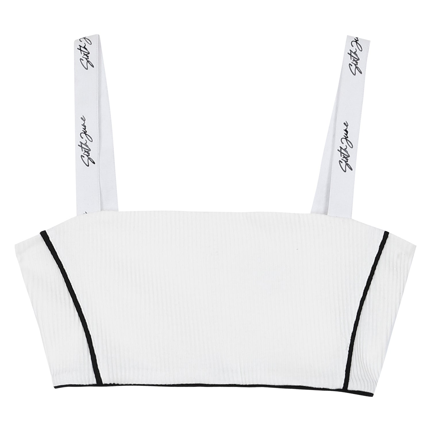 Sixth June - Brassière côtelée signature Blanc
