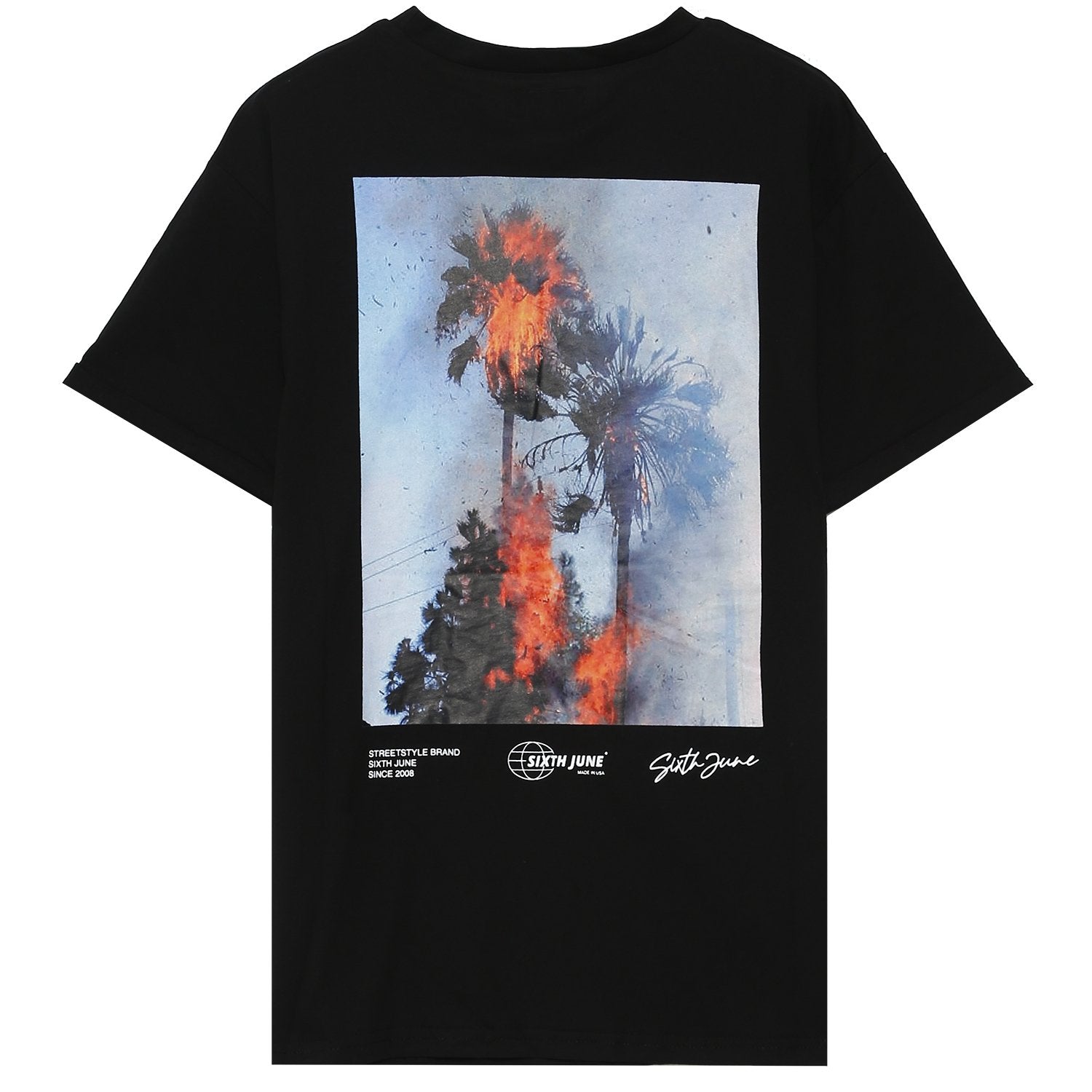 Sixth June - T-shirt feu palmier Noir