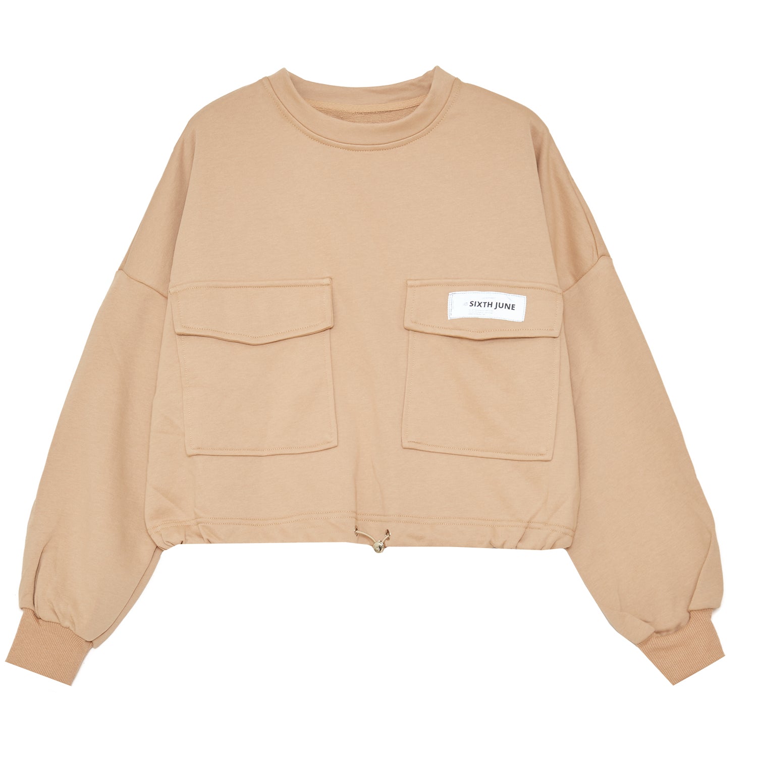 Sixth June - Logo patch sweatshirt beige