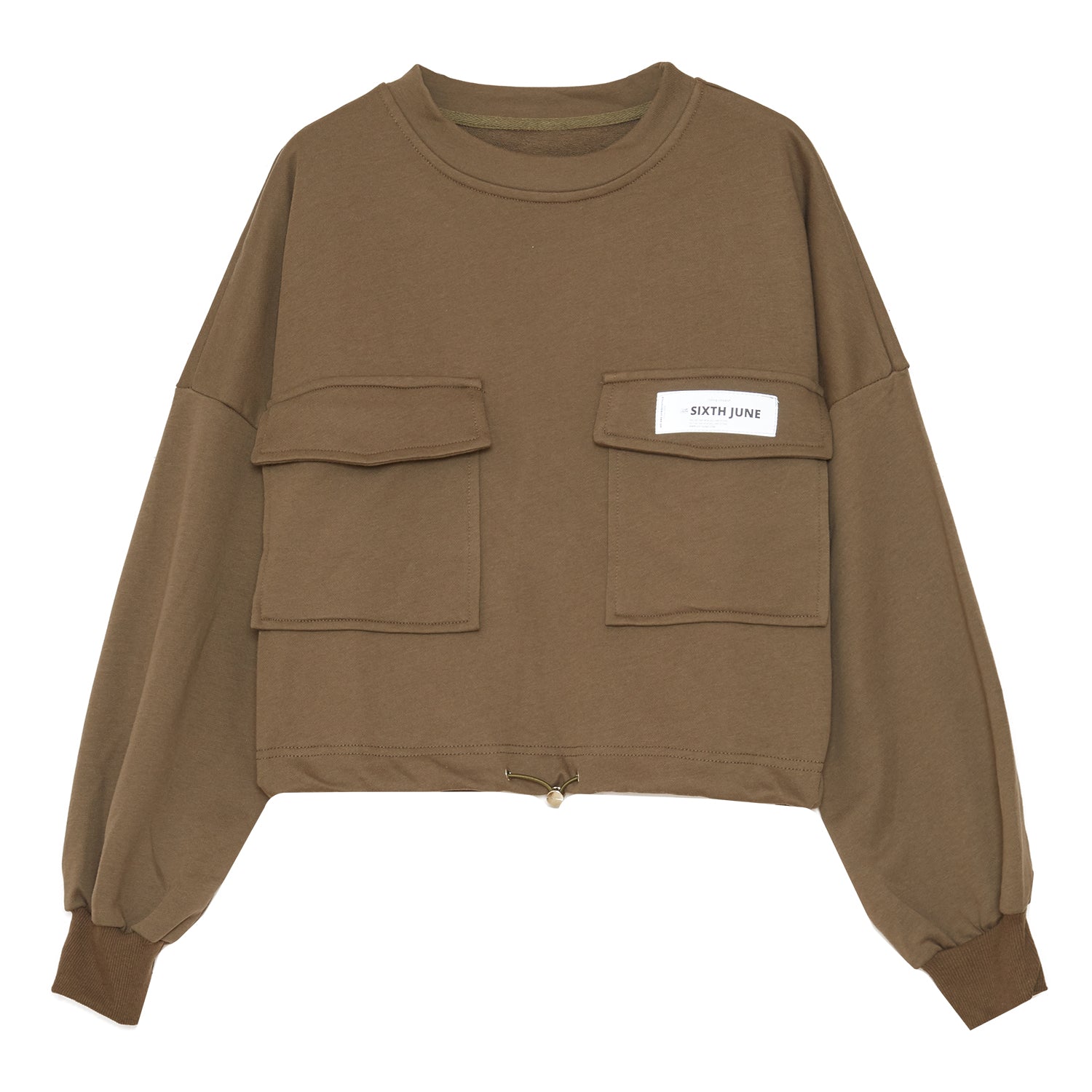 Sixth June - Logo patch sweatshirt kaki