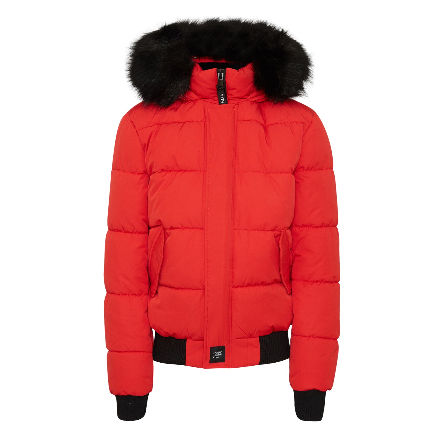 Sixth June - Doudoune courte fourrure doublure Rouge