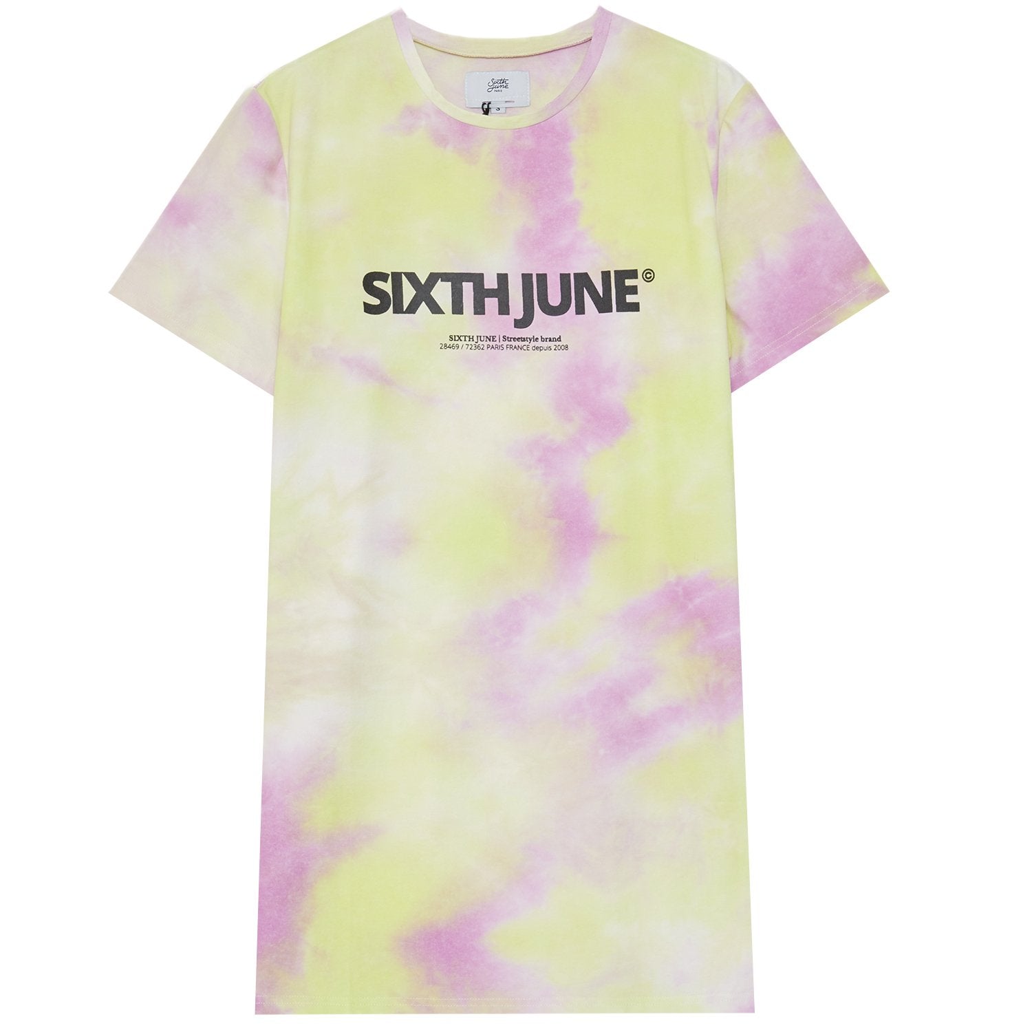 Sixth June - Robe t-shirt tie and dye jaune