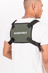 BumBumBag - Sac poitrine texte zips vert