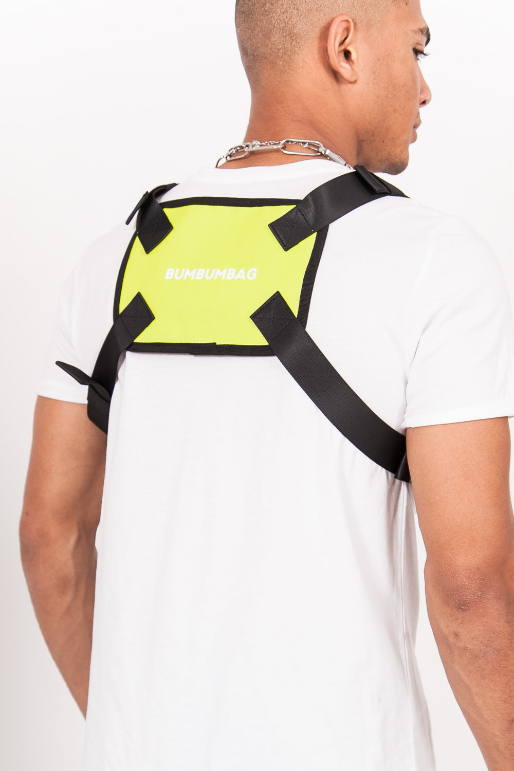 BumBumBag - Petit sac poitrine texte zips vert