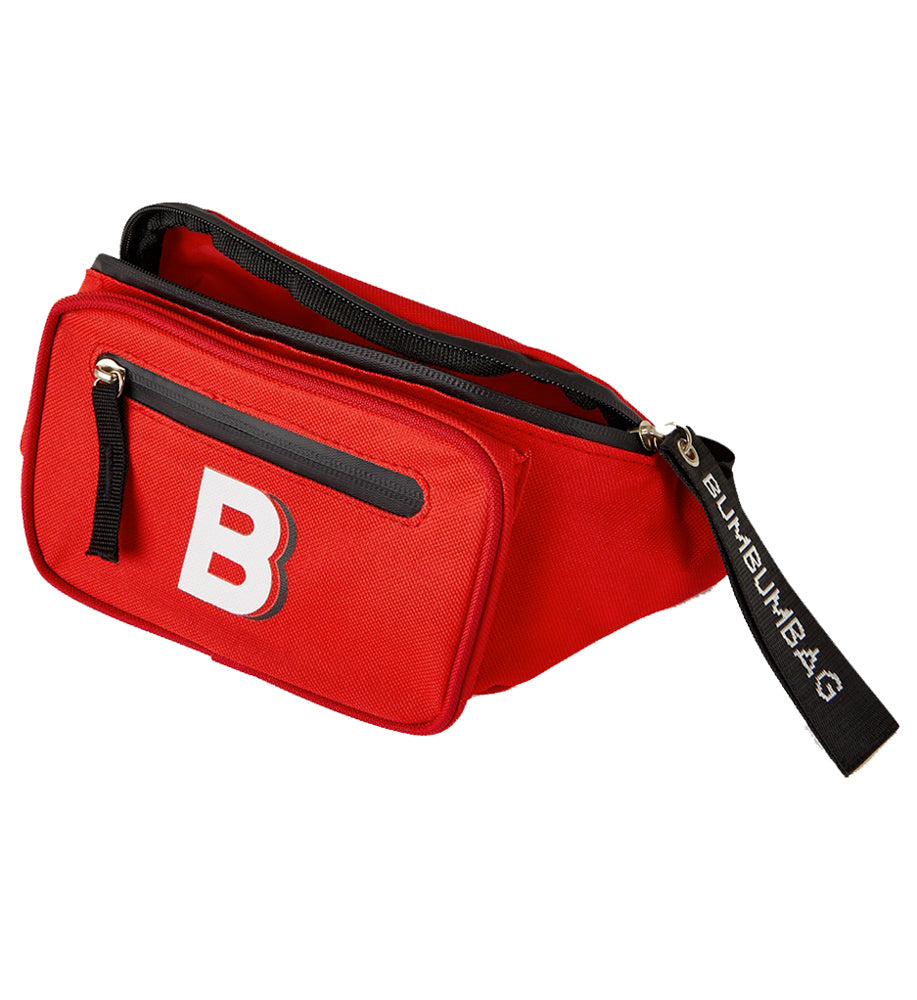 BumBumBag - Sac banane logo double zips rouge