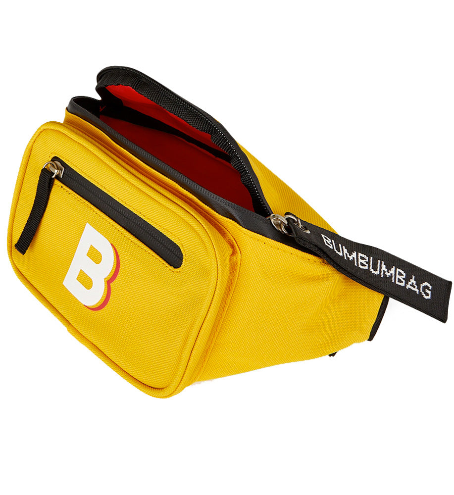 BumBumBag - Sac banane logo double zips jaune