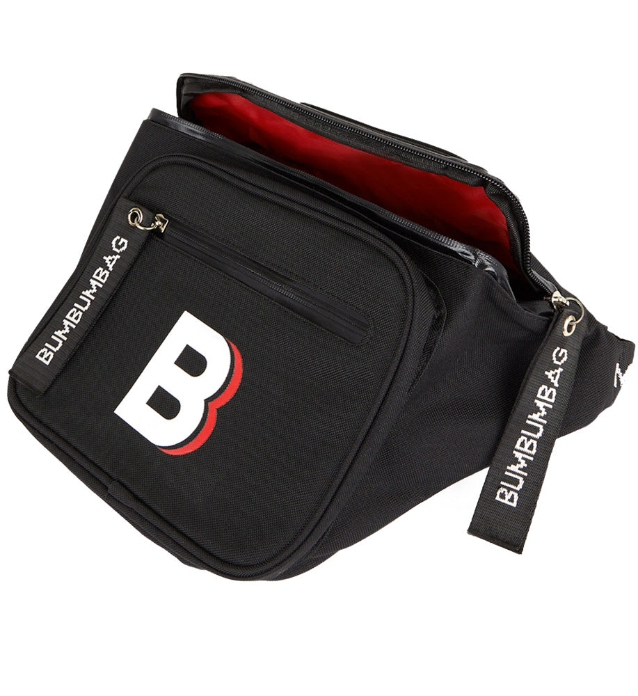 BumBumBag - Sac banane logo double zips XXL noir