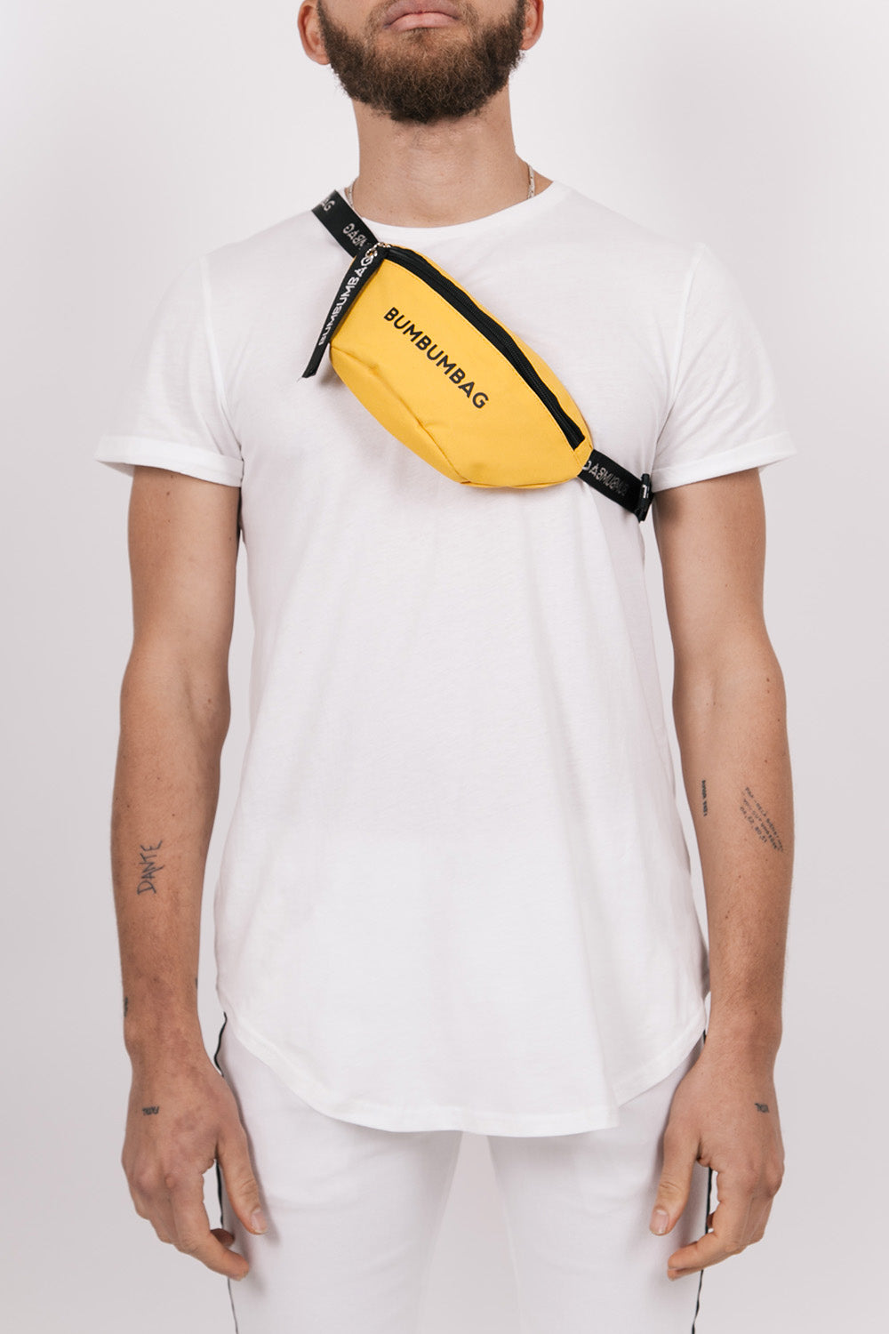 BumBumBag - Sac banane texte zip jaune