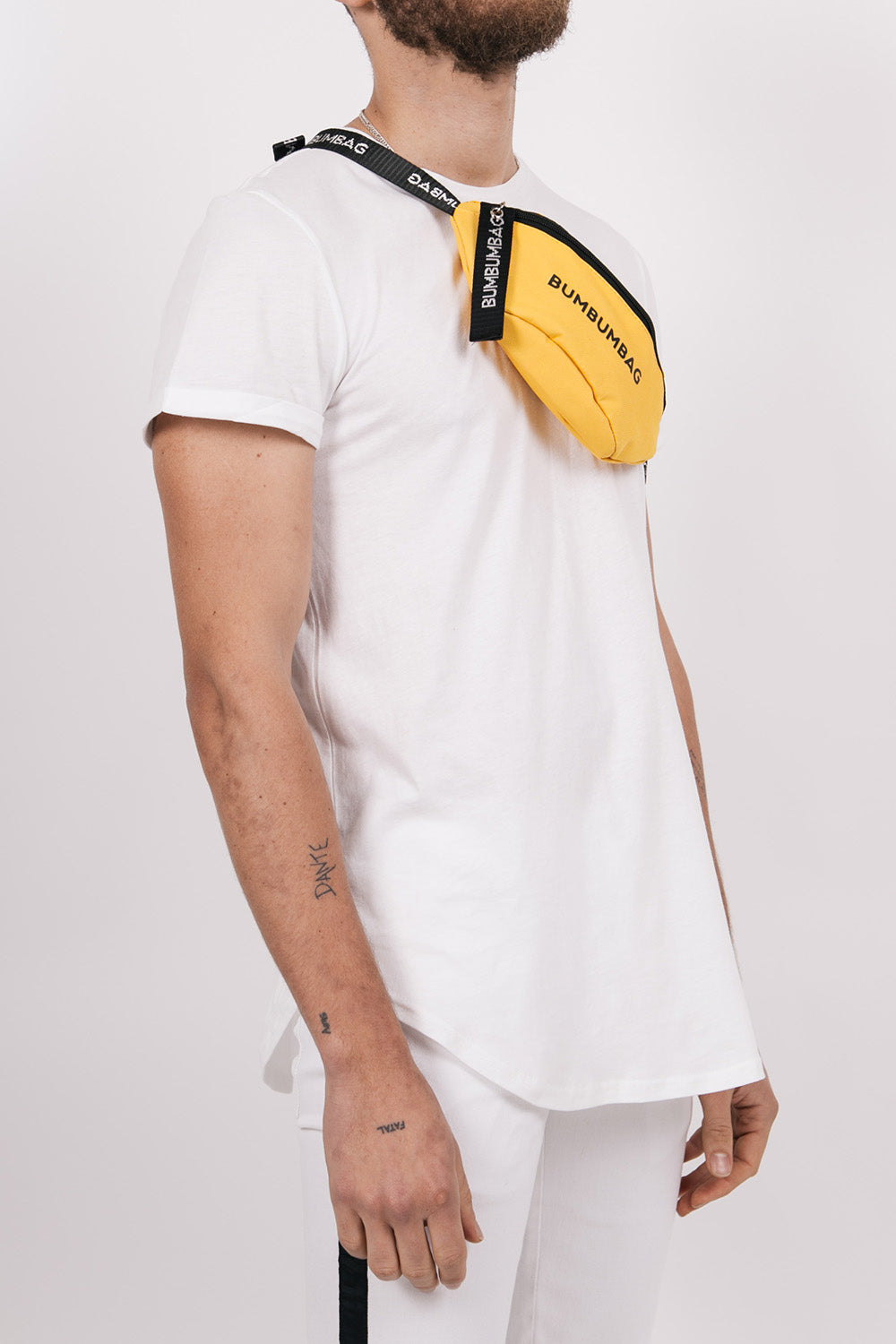 BumBumBag - Sac banane texte zip jaune