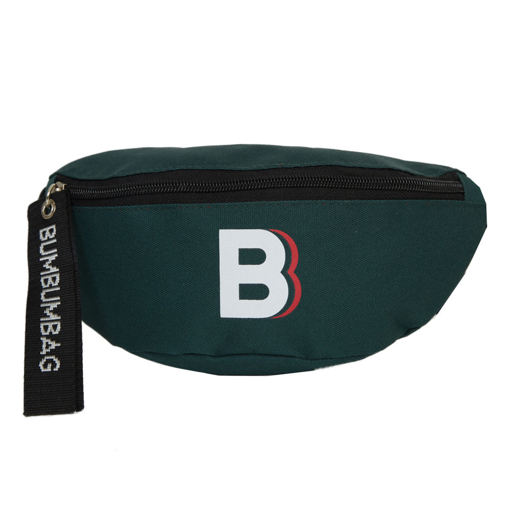 BumBumBag - Sac banane logo zip vert sapin