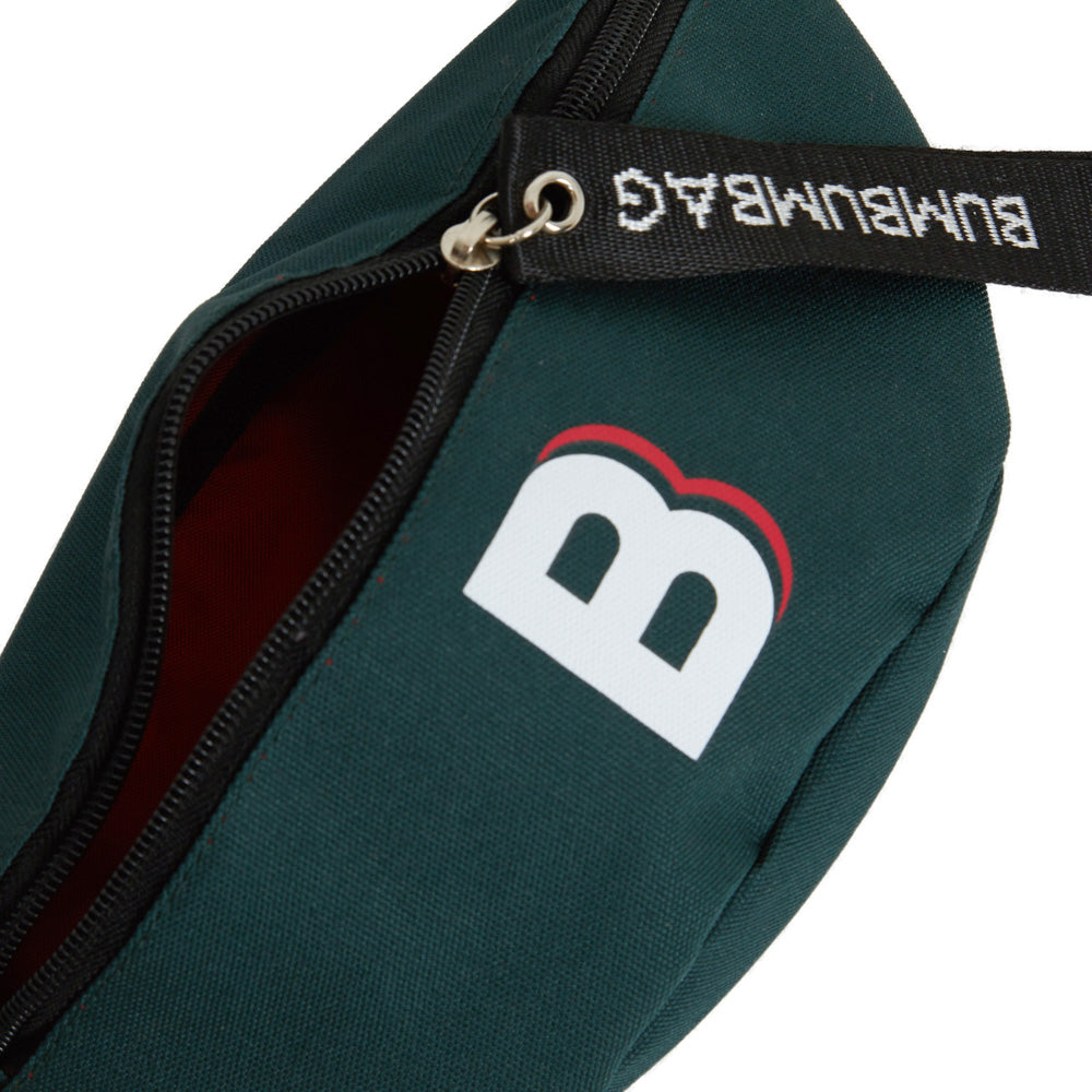 BumBumBag - Sac banane logo zip vert sapin