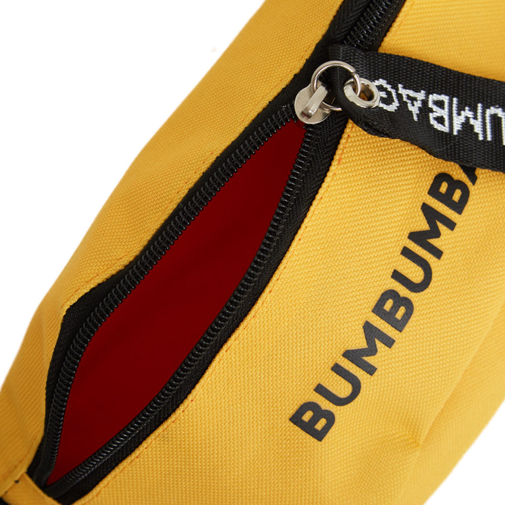 BumBumBag - Sac banane texte zip jaune