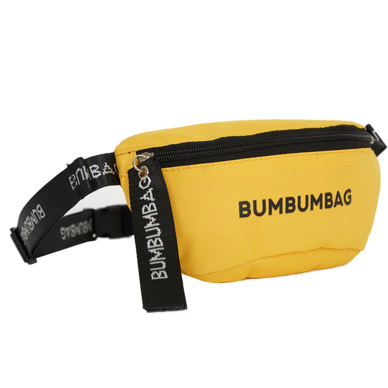 BumBumBag - Sac banane texte zip jaune