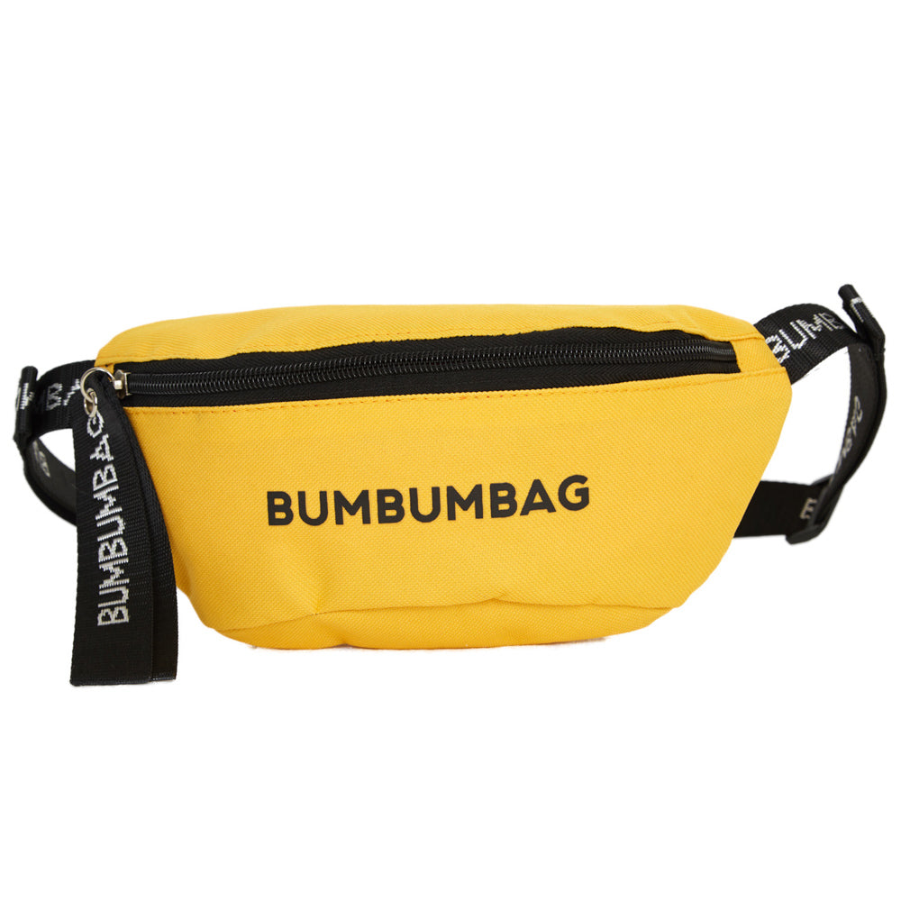 BumBumBag - Sac banane texte zip jaune
